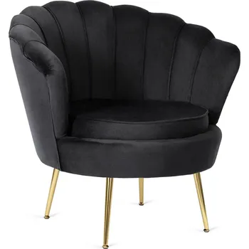 Křeslo Designové křeslo Angel samet černé/zlaté