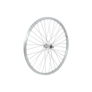 Ráfek na kolo Výplet 622/28" přední, ráfek dvoustěnný stříbrný, náboj stříbrný na matice 36