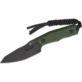 lovecký nůž CIVIVI Zelená Canvas Micarta Rukojeť Černá Stonewashed D2 Čepel s 1 ks Černou Šňůrkou, Černé Kydexov
