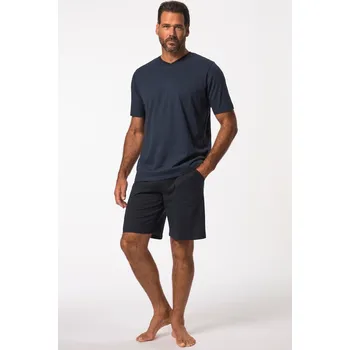 Pánské pyžamo JP1880, Plus size Pyžamo, krátké dvojdílné, proužky, do 8XL pro plnoštíhlé nadměrná velikost, 826976130-1452, modrý, 3XL, Plus size oblečení, Oblečení pro vysoké muže, Nadměrné velikosti, Oblečení pro plnoštíhlé.