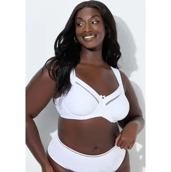 Podprsenka Ulla Popken, Plus size Podprsenka s kosticemi, krajková stuha, měkké košíčky, C-G pro plnoštíhlé nadměrná velikost, 836769200-1092, bílý, 95C, Nadměrné velikosti, Plus size oblečení, Oblečení pro boubelky, Oblečení pro baculky, Oblečení pro plnoštíhlé, Ob