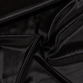 Satén elastický SP 409/20, jednobarevná černá, š.150cm (látka v metráži)