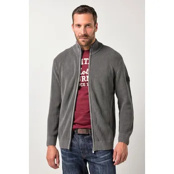 Pánský svetr JP1880, Plus size Rozepínací svetr JP1880, stojáček, zip, vintage vzhled, do 7XL pro plnoštíhlé nadměrná velikost, 844716110-1452, zelený, 3XL, Plus size oblečení, Oblečení pro vysoké muže, Nadměrné velikosti, Oblečení pro plnoštíhlé.