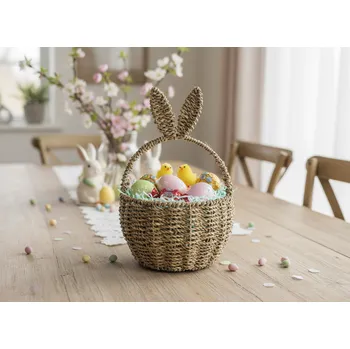 Velikonoční dekorace Velikonoční dekorační košíček STEGA proutěný s ušima 30 cm 879574