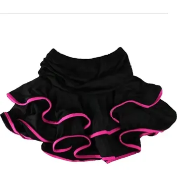 Dívčí sukně Dívčí taneční sukně s všitými kraťasy - černá s růžovým lemem (Taneční sukně pro holky s všitými šortkami | moderní a sportovní tanec)