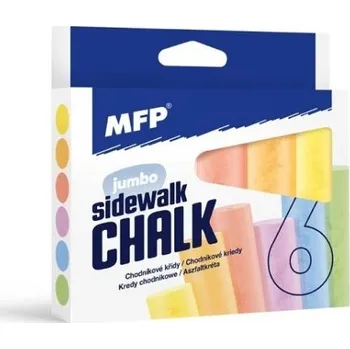 Křídy M chodníkové kulaté 6 ks mix barev - krabička