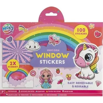 samolepka Kreativní set okenní samolepky 100+ ks a 2 scenérie 29x21 cm [A]