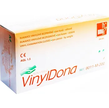 Pracovní rukavice Vulkan VinylDona vinylové jednorázové bezprašné rukavice velikost S, 100 ks