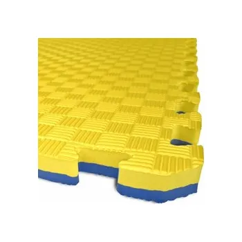 podložka na cvičení TATAMI PUZZLE podložka - Dvoubarevná - 100x100x4,0 cm, žlutá/modrá