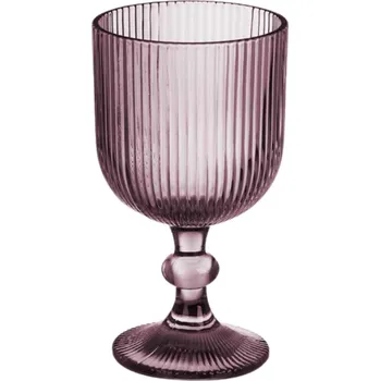 Sklenice Žebrovaná sklenice na víno GROOVE 260 ml růžová