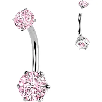 Piercing Atreya Ocelový piercing do pupíku s vnitřním šroubováním Bernye Barva: Růžová