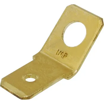 Auto elektroinstalace IMP Nýtovací konektor 6,3 mm / 4,2 mm otvor / 45° - malý / mosaz
