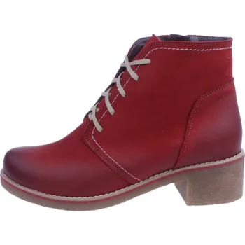 Dámské kozačky JANA ČR Boty Jana 305 červené dámské kožené polokozačky Velikost: 39