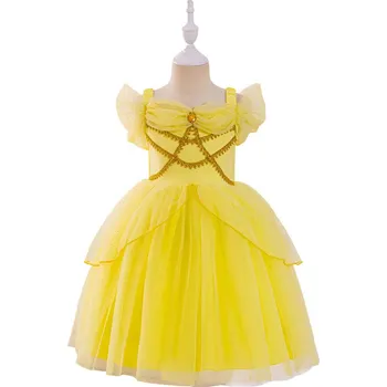 Karnevalový kostým Princess Pohádkové šaty s výšivkou žluté vel. 110 - Princezna