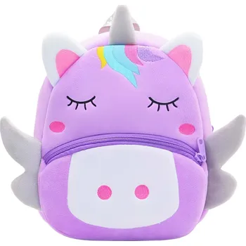 Městský batoh Excellent Semišový batoh fialový jednorožec