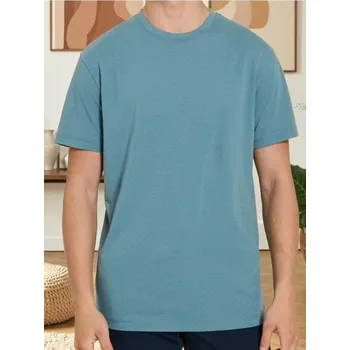 Pánská móda Sinsay - Tričko basic - modrá - 534EY-60X - 534EY-60X-2XL