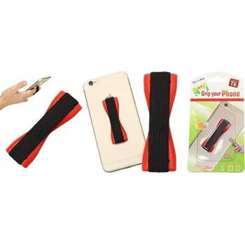 Praktický elastický popruh na mobil červený