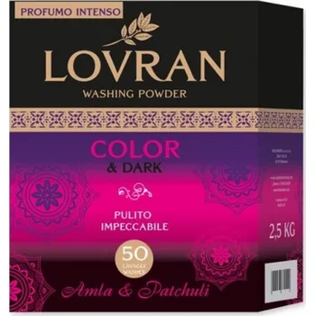 Prací gel Lovran Color & Dark Amla Parchouli prášek na barevné a tmavé prádlo 50 dávek, 2,5 kg