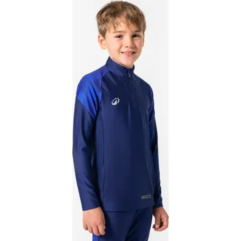 Dámská mikina KIPSTA Dětská fotbalová mikina se zipem u krku Viralto Kids Check 12 LET MODRÁ|ZELENÁ