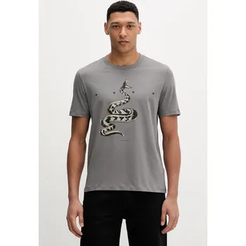 Pánské tričko Bavlněné tričko HUGO Discorb 50557672 šedá 90X, vel. XL