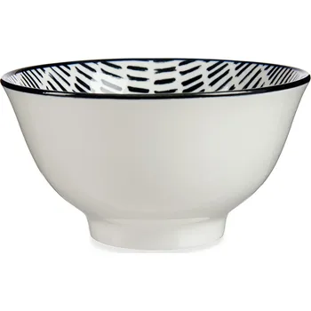 Porcelánová miska na polévku LINEAS 16 cm bílá/černá