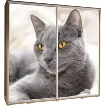 Šatní skříň Skříň Penelopa 205 cm kočka