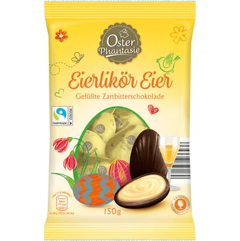 Čokoláda OSTERPHANTASIE vejce s mléčné čokolády s vaječným likerem 150g