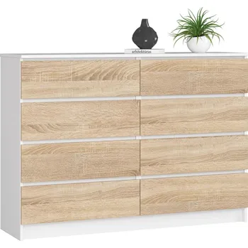 Komoda Velká komoda SAVRILA - bílá / dub sonoma