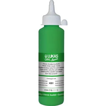 Vodová barva Lukas Cryl Liquid Akrylová barva Chrome Green Light 250 ml 1 ks