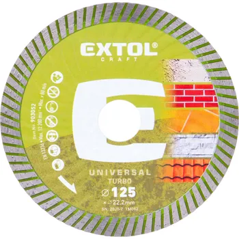 Řezný kotouč EXTOL CRAFT kotouč diamantový řezný, turbo - suché i mokré řezání, O 125x22,2x2mm 903052