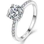 MN025-60 Stříbrný zásnubní prsten s MOISSANITY