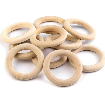 Uchycení záclony a závěsu Stoklasa Dřevěný kroužek 49 mm 10 ks přírodní
