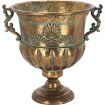 Váza francouzská AGED METAL, kov, zlatá/tyrkys patina, 34x28x33cm|Esschert Design