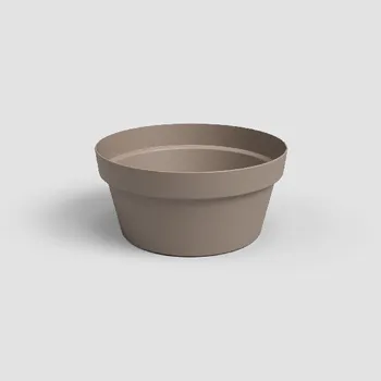 Květináč Mísa|květináč CAPRI, 30cm, plast, šedá|MATTE TAUPE|Artevasi