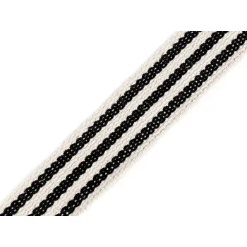 Bavlněný oboustranný popruh šíře 38 mm, střední, 3 režná světlá