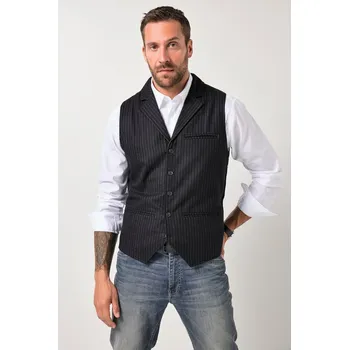 Pánská vesta JP1880, Plus size Vesta JP1880, FLEXNAMIC®, tvídová, elegantní pruhy, do 7XL pro plnoštíhlé nadměrná velikost, 845081100-1457, černý, L, Plus size oblečení, Oblečení pro vysoké muže, Nadměrné velikosti, Oblečení pro plnoštíhlé.