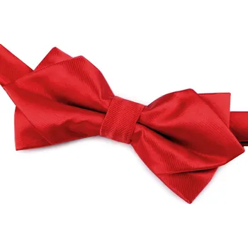 Saténový motýlek jednobarevný, velké, 2 červená