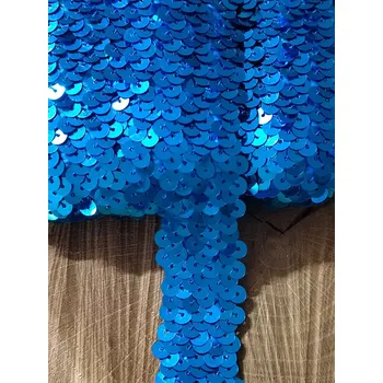 Krajka Flitrový prýmek šíře 25 mm elastický tyrkys