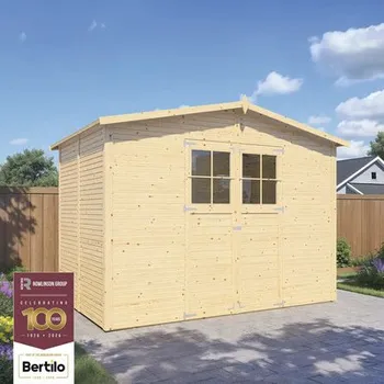 Zahradní domek Dřevěný zahradní domek Bertilo Fineline 306 x 202 cm přírodní