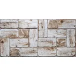 Obkladové panely 3D PVC TP10017657, cena za kus, rozměr 960 x 479 mm, borovicové špalky bělené, GRACE 243601436