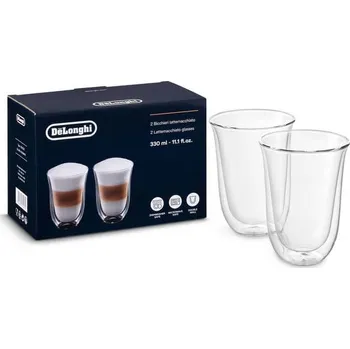 Sklenice De'Longhi Dvoustěnné sklenice na Latte Macchiato 330 ml 2 ks