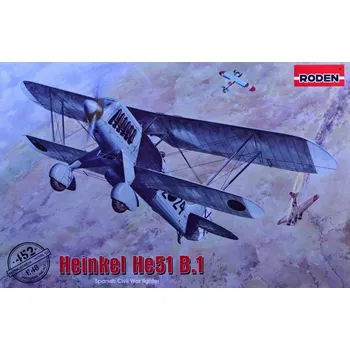 Plastikový model Heinkel He 51 B.1 German biplane fighter - Roden 452