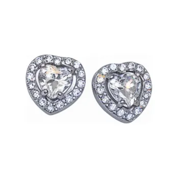 Náušnice Ewena Ocelové náušnice s bílými zirkony-Nerina-EW 335