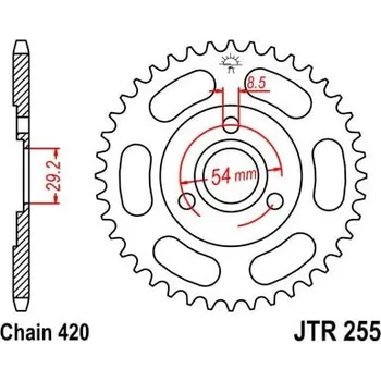 Řetězová sada pro motocykl Řetězová rozeta JT JTR 255-42 42 zubů, 420 JTR255.42