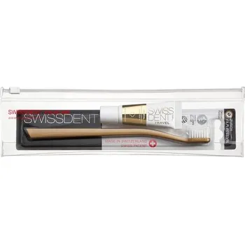 Dentální hygiena Swissdent Pece SadyCestovní sada Bělící zubní pasta Crystal Repair & Remineralisation RDA 14 10 ml + profesionální bělící kartáček Gold 10 ml (25&nbsp;400,00 Kč / 1 l)