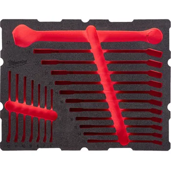 MILWAUKEE Prázdná pěnová vložka pro sadu ráčnových klíčů, PACKOUT™, 17ks