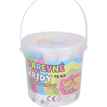 Křídy chodníkové kulaté 15ks v kyblíku