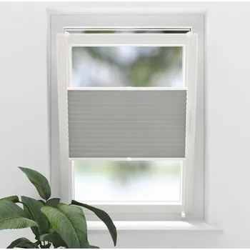 Žaluzie Plisé žaluzie bez vrtání SOLUNA s bočním vedením světle šedá 45x130 cm