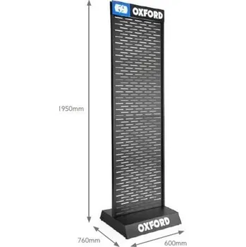 prezentační stěna s rastrem pro drátový program pro umístění do prostoru, OXFORD (černá, 760x600x1950 mm) PC5015