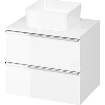 Koupelnový nábytek CERSANIT skříňka na umyvadlo VIRGO 60 bílá, chromovaná rukojeť + pracovní deska S4019-015